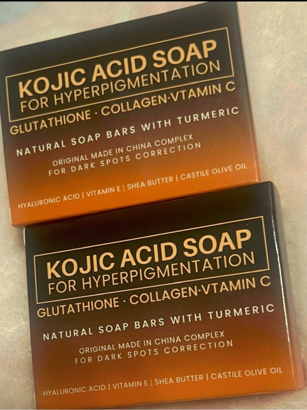 1pcs kojic Acid Soap for Hyperpigmentation – Glow Correcting Soap Bar (Brown/Ora